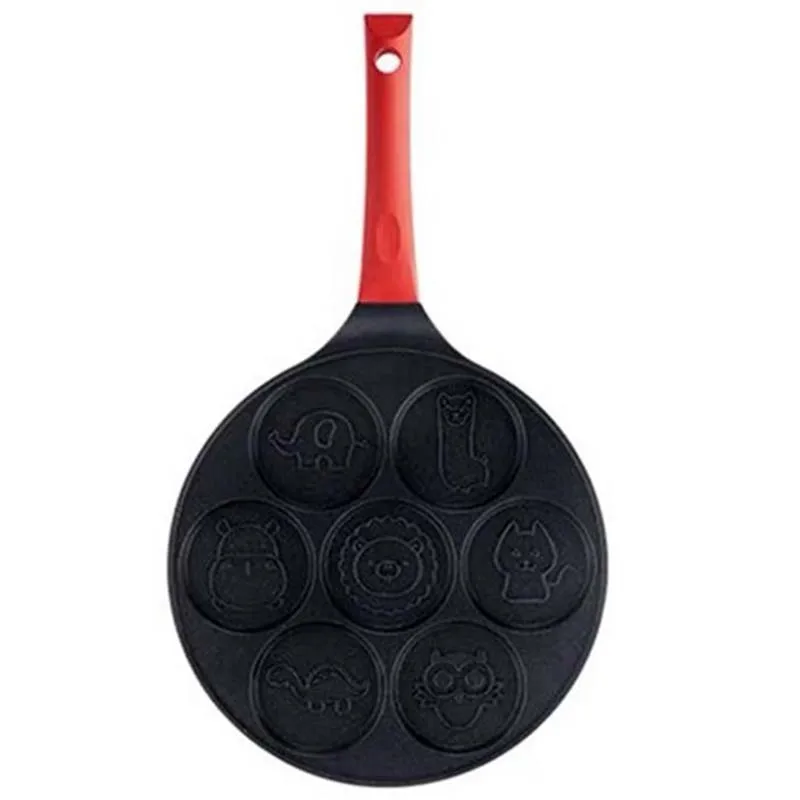 

Animal Pancake Pot Fun Enjoy Mini 7 Hole Pancake Omelette Pan Double-Layer Non-Stick Coating Waffle Pancake Pan