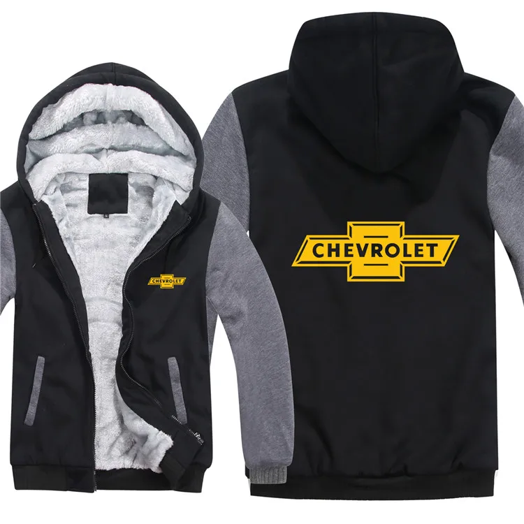 Chevrolet толстовки Мужская куртка зима высокое качество для мужчин повседневная шерстяная подкладка флис Chevrolet свитера с логотипами Толстовка - Цвет: as picture