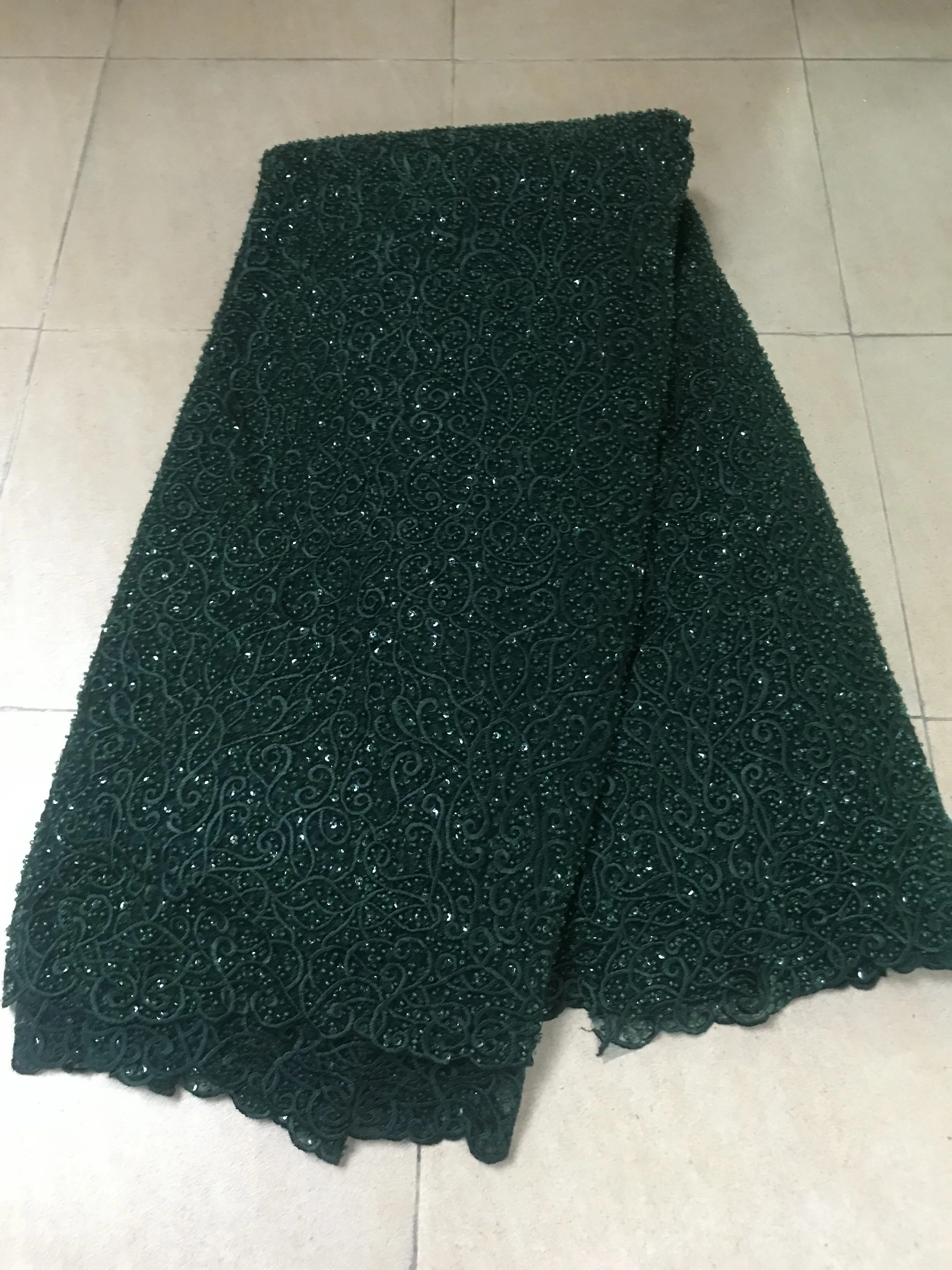 Высокое качество Тюль Кружево Африканский французский ткань с полным бисером вышивка шнур кружева JIANXI.C-12334 для вечернего платья