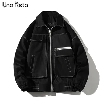 

Una Reta Jackets Men 2020 New Casual Harajuku Tracksuit Coat Man Hip Hop Streetwear High quality Loose Pink Jacket Coat Male