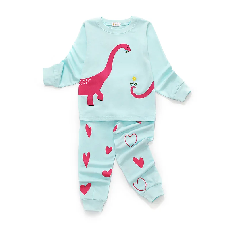 Осенние пижамные комплекты для малышей, милая повседневная одежда для сна с длинными рукавами и рисунком фламинго для девочек, комплект детской одежды из хлопка - Цвет: 806B16