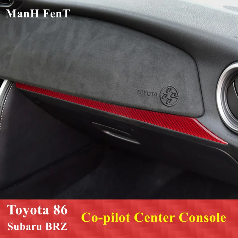 For Toyota 86 Co-Pilot Center Console Strip Trim Real Carbon Fiber Interior Decoration 3D Sticker Left Right Hand Drive | Автомобили и