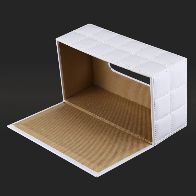 Прочная домашняя Автомобильная прямоугольная коробка для салфеток из искусственной кожи, держатель, чехол для салфеток, белая салфетка