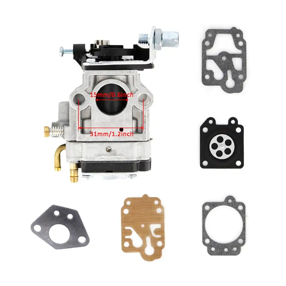 15mm Carburetor 43cc 47cc 49cc 52cc with Repair Kits for 2-Stroke Mini Choppers Carb ATVs Pocket Bikes Quad Gasket Bulbs | Автомобили и