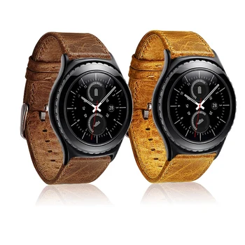 

22Mm Leather Adjustable Smart Bracelet Wrist Strap Watch Band Replacement for Samsung Gears3/Huawei Gt/2Pro Light Brown