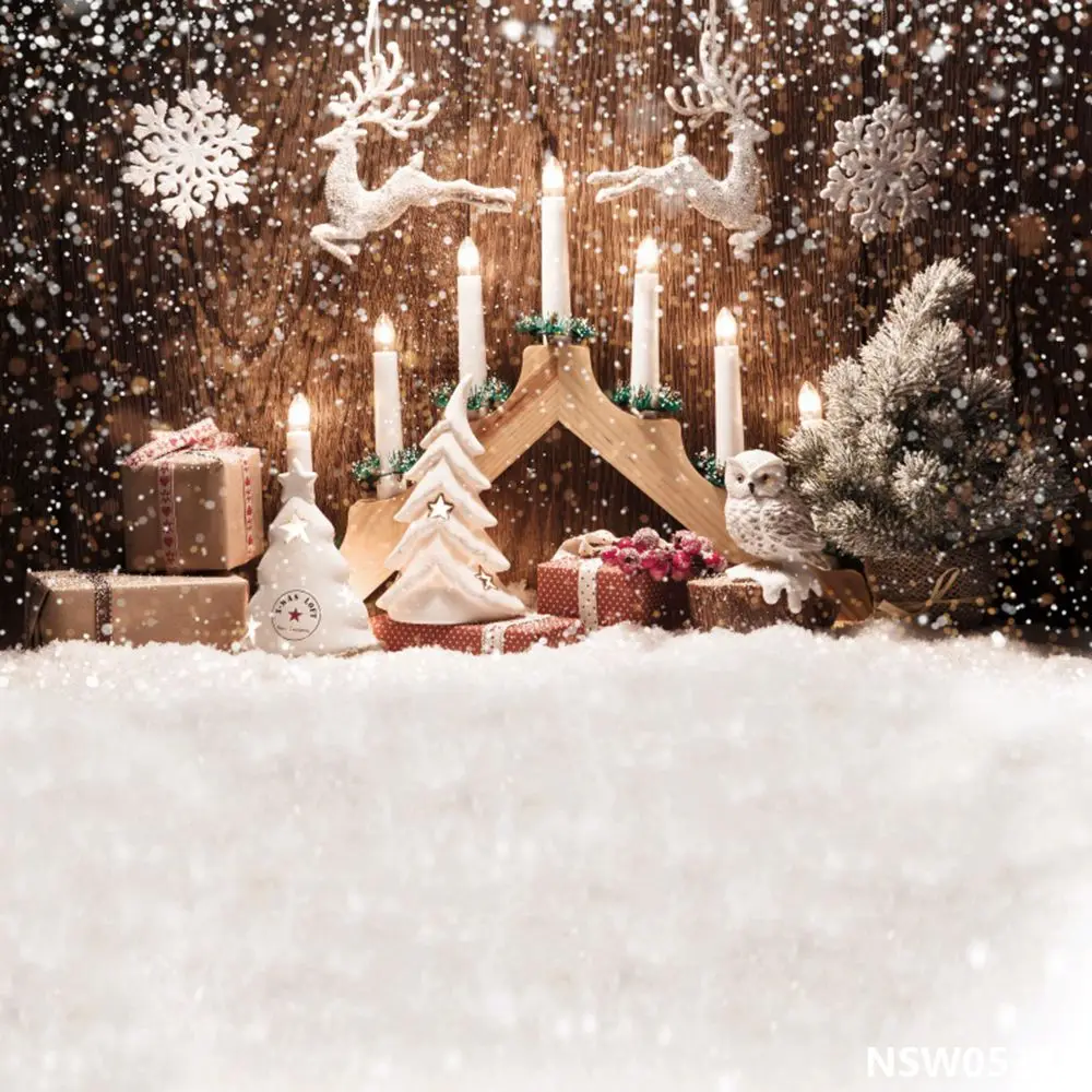 Laeacco Рождественский подарок Конфета в виде снеговика бар ребенок боке фотографии фоны индивидуальные фотографические фоны для фотостудии - Цвет: NSW05315