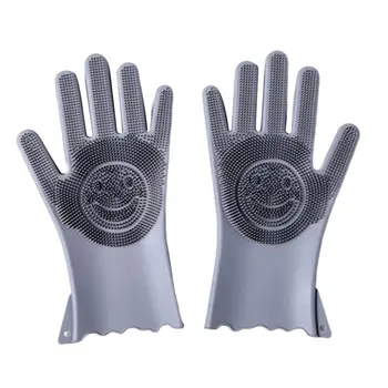 

Silicone Decontamination Cleaning Gloves Soft Bristle Flexible Strong Cleaning Ability Fast Decontamination 1 Pair