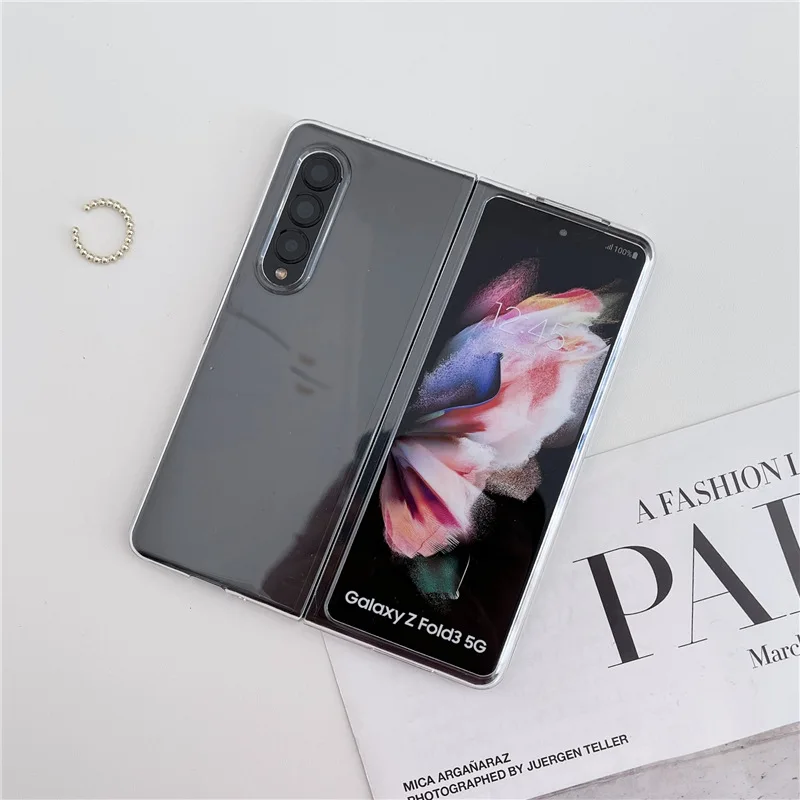 kawaii phone case samsung Luxury Case for Samsung Galaxy Z Fold 3 Cover Candy Color fold3 Hard PC Transparent Case for Samsung Z Fold 3 Case samsung cute phone cover Cases For Samsung