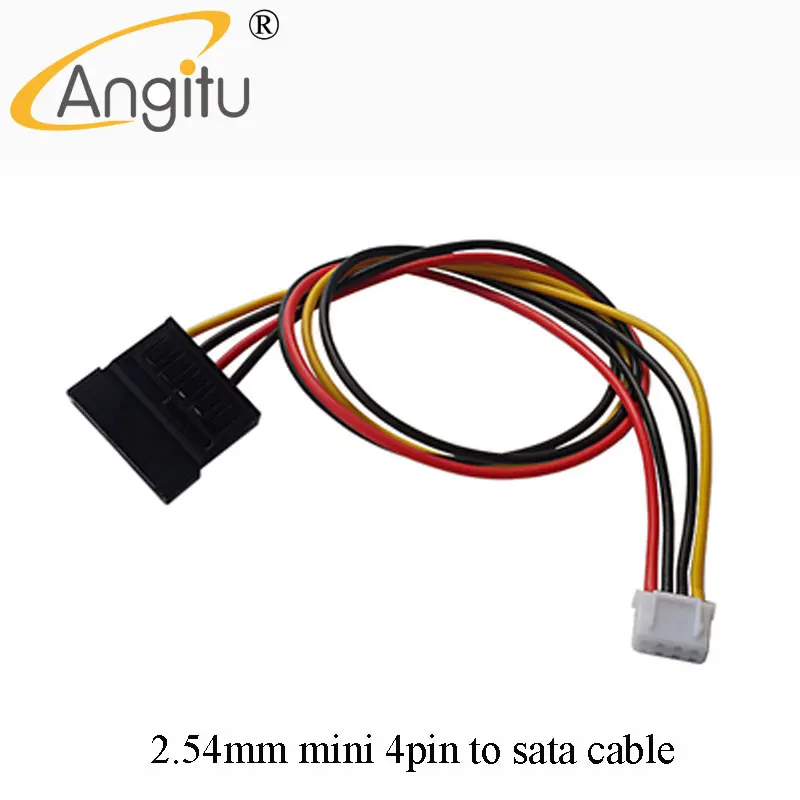 Angitu ITX XH2.54 미니 4 핀 ATX SATA 어댑터 케이블, SATA 암 전원 Cables 20CM(8 인치