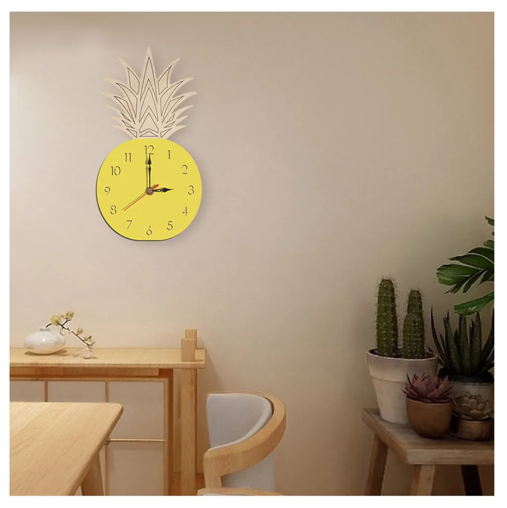 Топ Мода фрукты 3d настенные часы reloj de pared деревянные часы Современные diy часы гостиная большие декоративные horloge Мураль наклейки