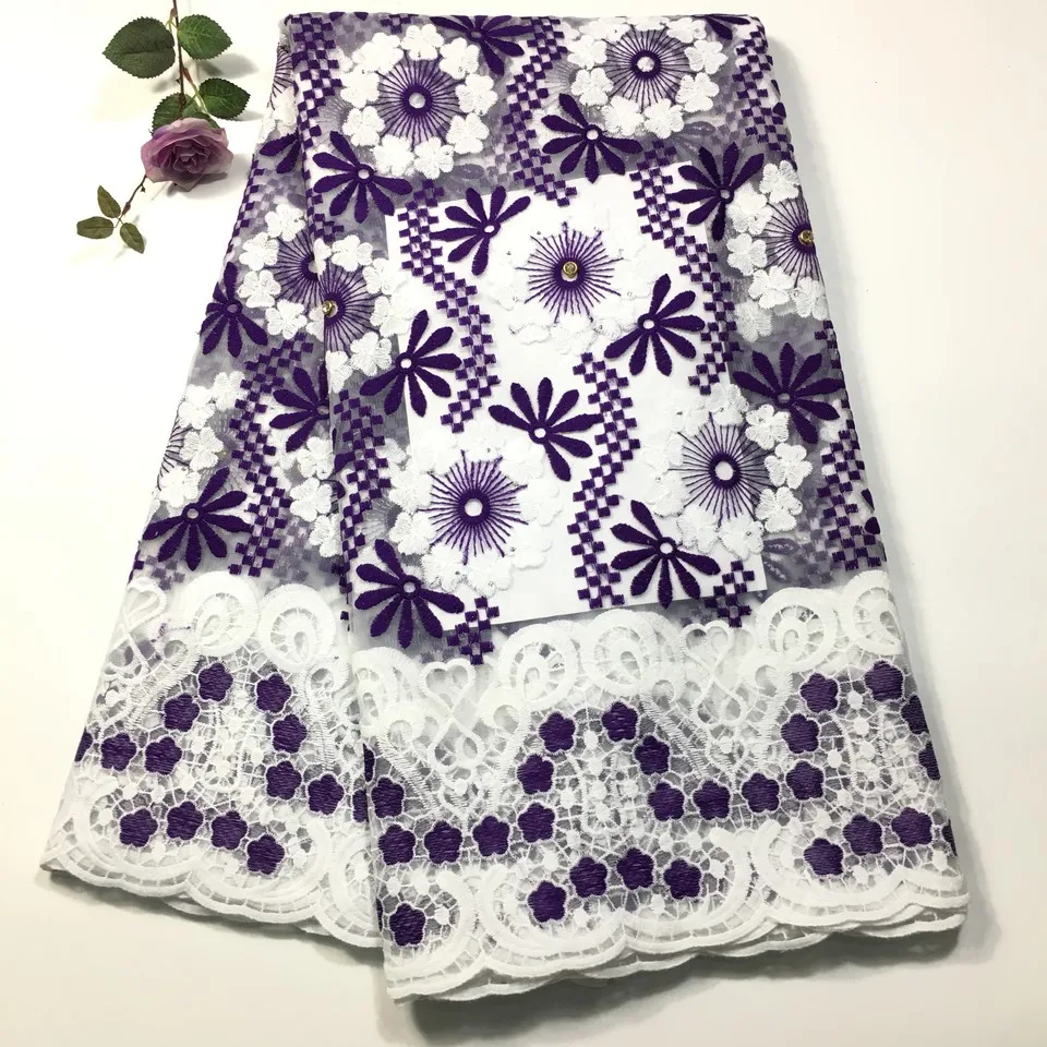 Модная африканская кружевная ткань высокое качество кружева с камнями, французская сетка швейцарская вуаль нигерийские кружевные ткани для платья M33361