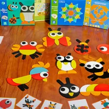 Детские развивающие игрушки Монтессори, креативная мультяшная головоломка с животными, детская деревянная/деревянная игрушка-головоломка, игрушка Монтессори