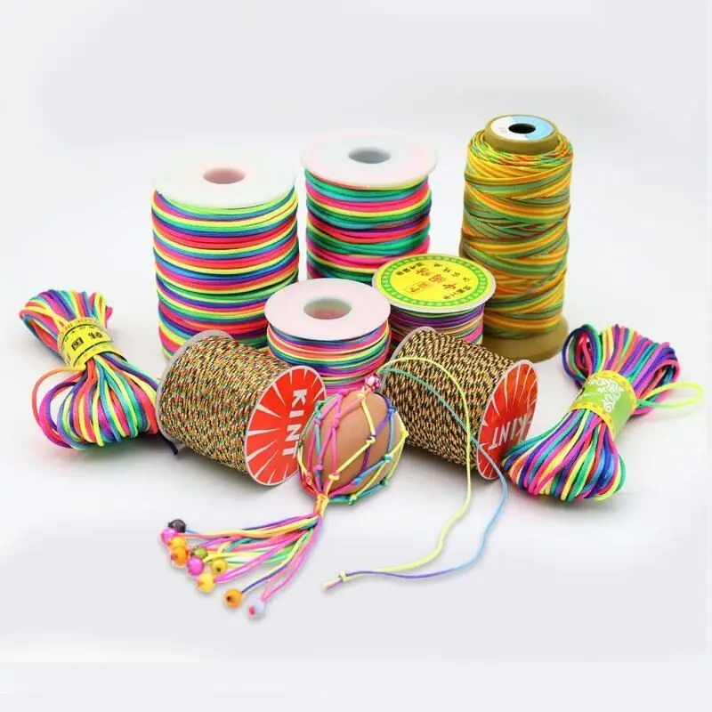 10Meters/lot 0.4-1.5mm Nylon Cord Thread Chinese Knot Macrame Cord Bracelet Braided String DIY Tassels Beading Thread