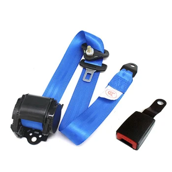 Cinture di sicurezza per auto retrattili a 3 punti blu Cinture di sicurezza per cintura di sicurezza per auto con fibbia rigida curva