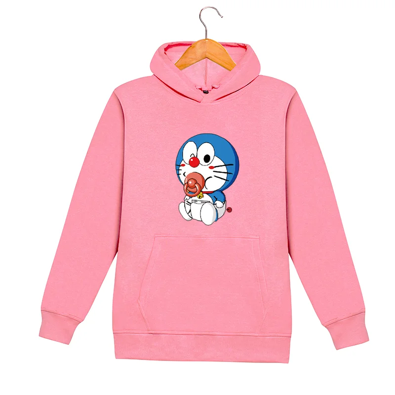 

Plus Size Cartoon Autumn Winter Women Hoodies Thick Fleece Jingle Cat Print Sweatshirts Casual Loose Female Pullover Tops