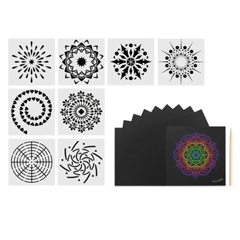 1Set Mandala Dotting Tools Set Pen Dotting Tools Stencil Ball Stylus Paint Tray for Painting Rocks Coloring Drawing mandala dotting tools