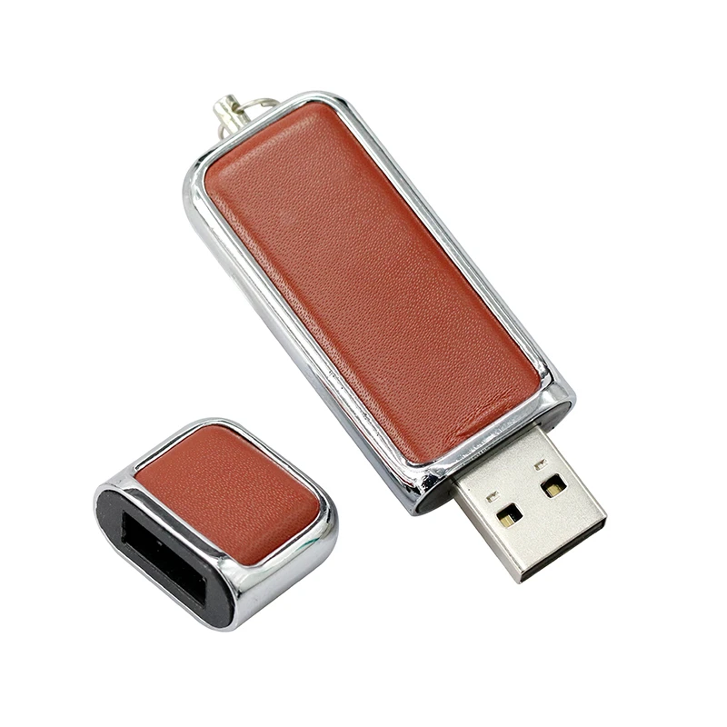 Простой кожаный бизнес USB подарок для учителя ручка-накопитель 16 Гб 64 ГБ 32 ГБ 4 ГБ 128 8 Гб Флешка usb флеш-карта памяти с кольцом для ключей