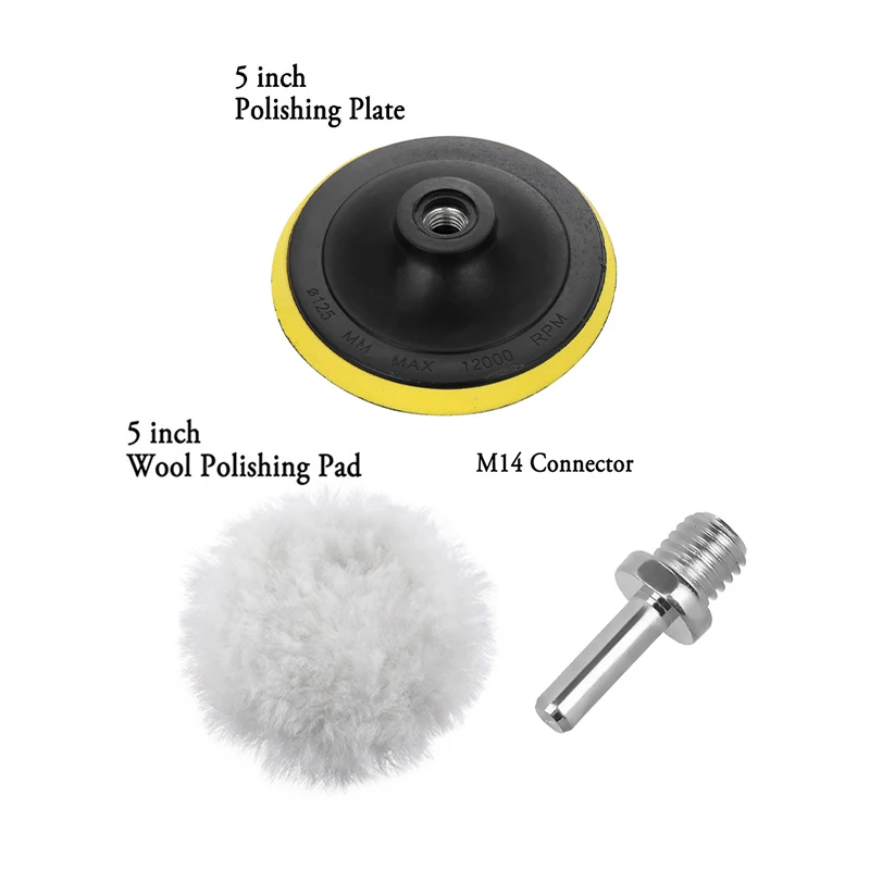 

New 4/5/6 Inch Wool Polishing Buffing Pad Plate Accessories M14 Connector Drill Polishing Pads