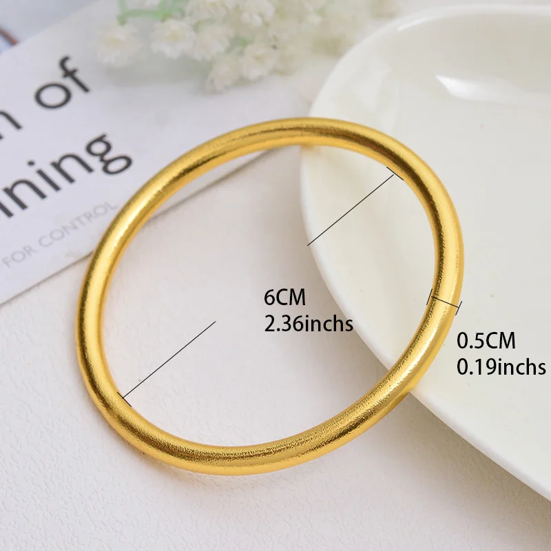 24 K Fine Gold GF браслет в дубайском стиле Африка Арабские украшения 4 шт. сборка Мода Дубай абразивный взрывной браслет ювелирные изделия - Окраска металла: size1 4pcs