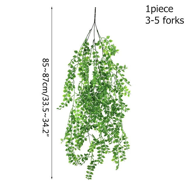 Artificial Flowers Vine Garland Wisteria Silk Artificial Rattan Hanging Flowers Romantic Wedding Arch Decoration Fake Ivy Plants W01-1pc leaves