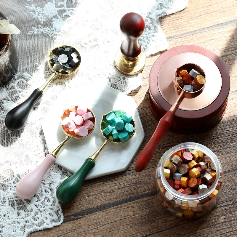 레트로 씰링 왁스 화로 스토브 냄비, 나무 장식 왁스 스탬프 공예 선물 비즈 스틱, 따뜻한 왁스 스틱, 녹는 SDS-AB1501