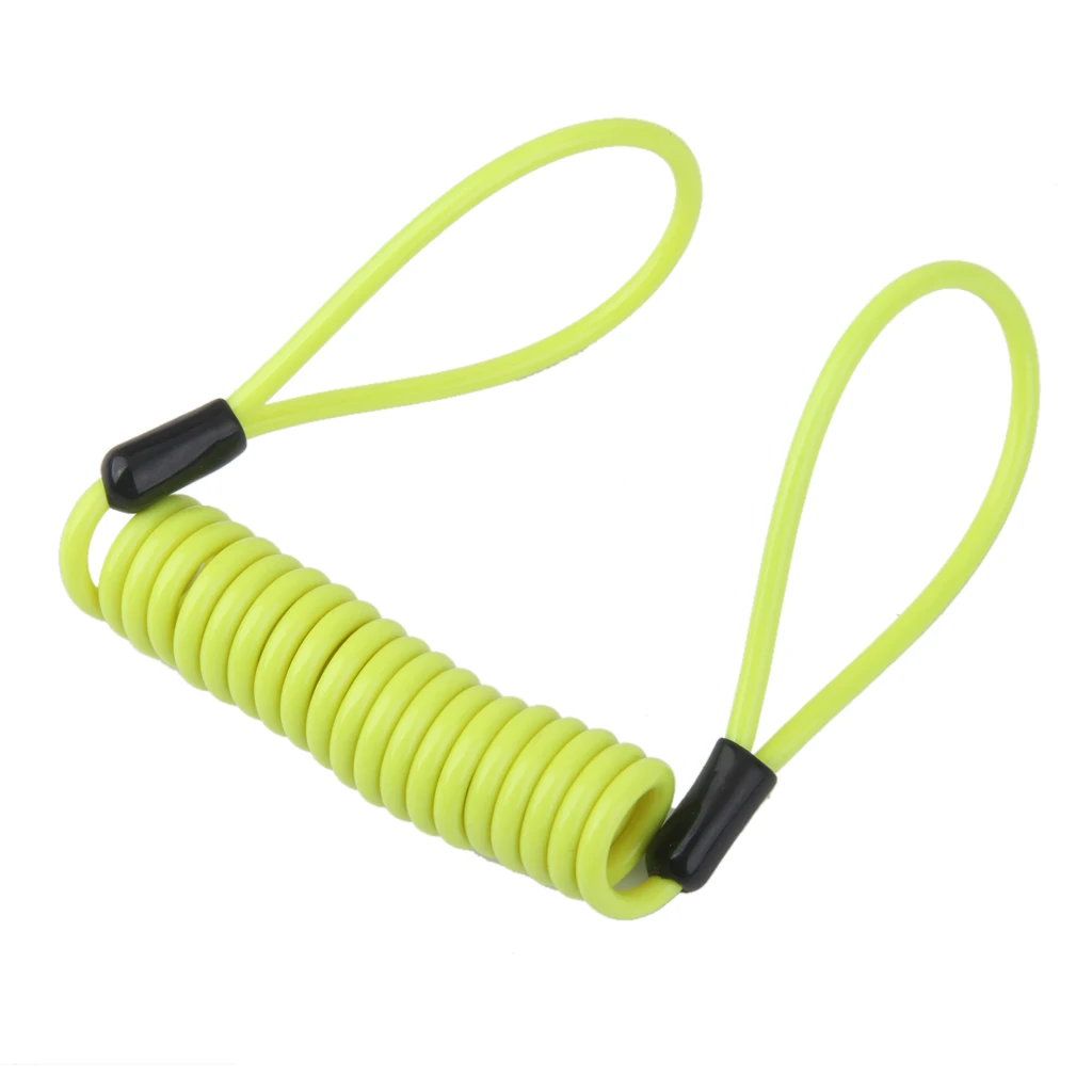 2pcs Safety Lanyard Spring Coil Wire Rope Disc Brake Lock Reminder Cable