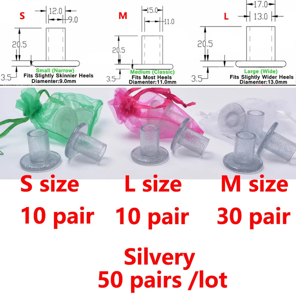 50 пар/лот пятки stopperсеребристые высокие Heeler противоскользящая Силиконовая полоска от натирания на пятку протекторы шпильки танцевальные Чехлы для свадебной вечеринки - Цвет: S10 M30 L10