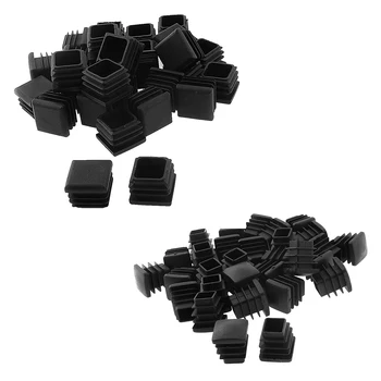 

Square Table Chair Leg Tube Pipe Feet Insert Cap 25mmx25mm 30pcs Black