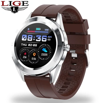 

LIGE Men Smart Watch Full Touch Screen Sport Fitness Watch IP68 Waterproof Tracker For Android ios Bluetooth Call smartwatch Men