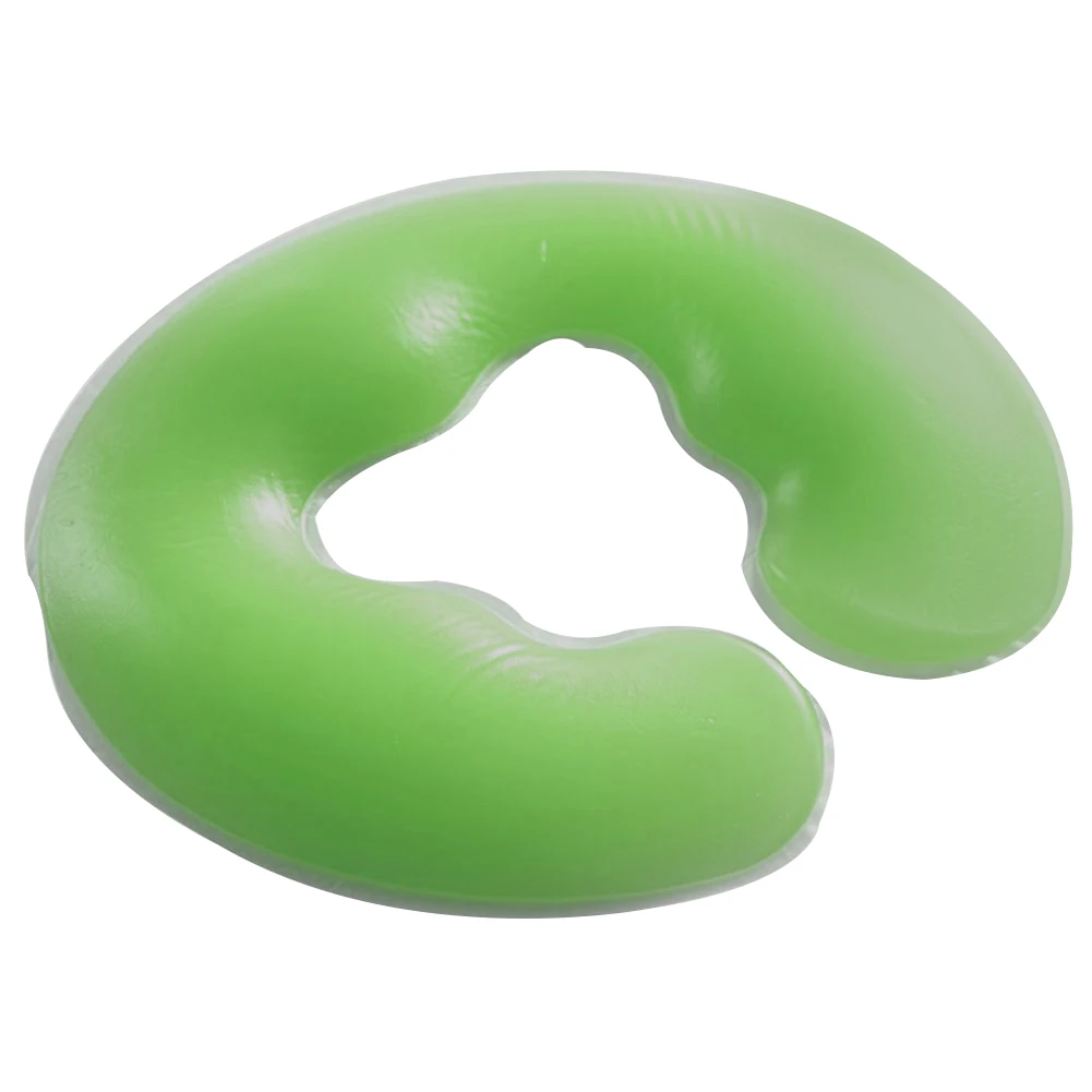 Моющаяся портативная подушка для отдыха, расслабляющая шею, мягкая эластичная u-образная подушка, силиконовая подушка для массажа лица, удобная для путешествий, салона - Цвет: Зеленый