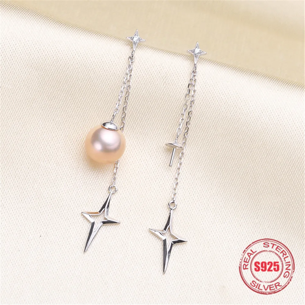 

Classic Style Stud Earrings Pearl Fittings DIY Handmade Craft S925 Sterling Silver Accessory Earrings Findings