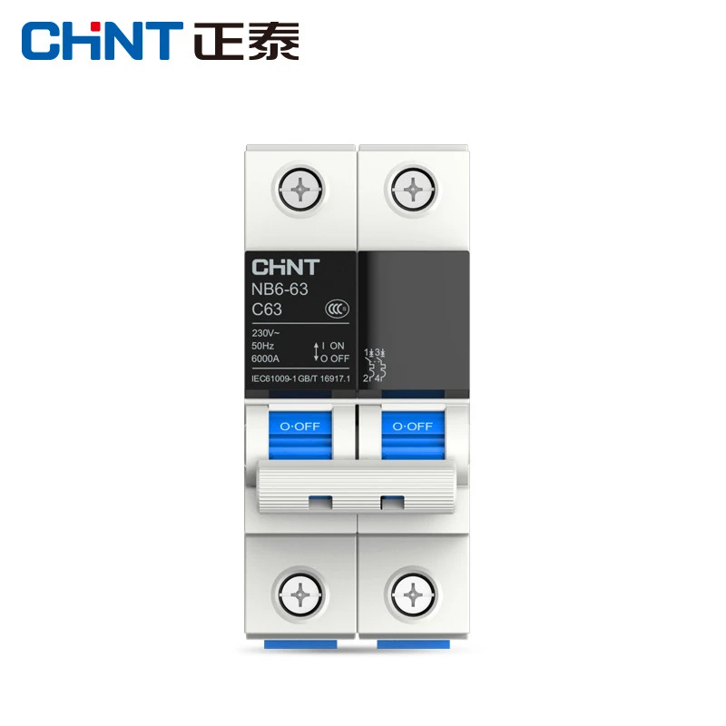 Protecci�n contra sobrecarga de disyuntor en miniatura CHINT NB6-63 1 P + N Series interruptor de aire dom�stico 10A 16A 20A 25A