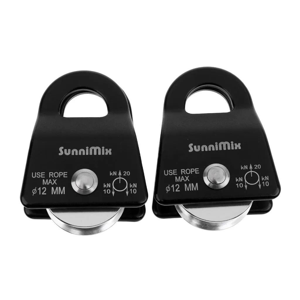 2Pcs 20KN General Purpose Ball Bearing Mobile Pulley for Tree Rigging Climbing