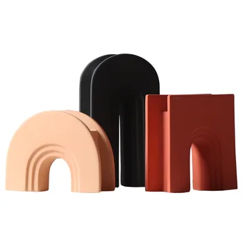 

Northern European-Style Art Geometry Vase Decoration home Ceramic Simple Model Room Entrance Desktop Ornaments vases for flowers