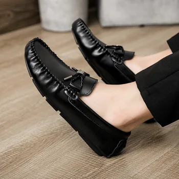 

Men Slip on Walking Shoes Comfort Fashion Loafers Real Leather Sneakers Driving Shoes for Male Business Work Dress Outdoor