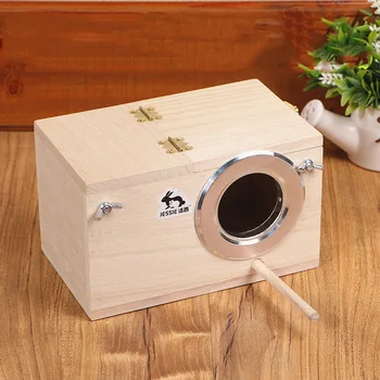 

Decorative Wooden Bird Cage Bird Breeding Box Tiger Skin Peony Parrot Incubator Solid Wood Nest Birdcage Chalet Bird Supplies