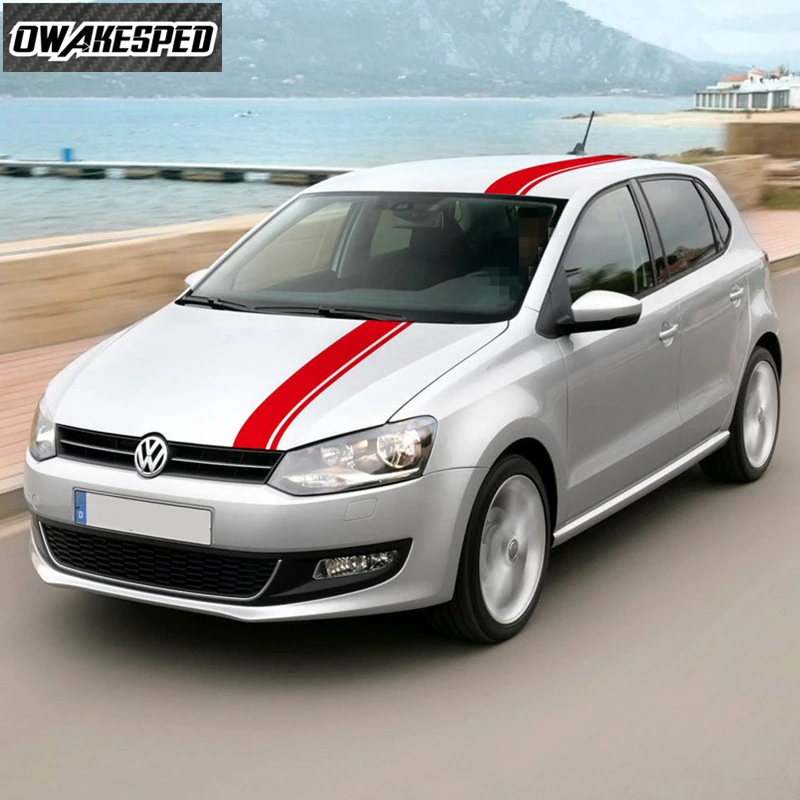 Für Volkswagen Polo R WRC RLINE GTI Racing Sport Stripes Zubehör 4 Stück  Autoaufkleber Auto Motorabdeckung Dekor Vinyl Aufkleber : : Auto &  Motorrad