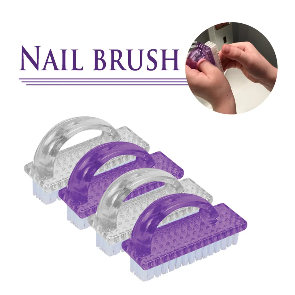 2purple 2white Щетка обрезная Для ногтей щетка Для чистки ногтей щетка Для ногтей 4 шт Кисти Для ногтей кисть Для ногтей - Цвет: 2purple 2white
