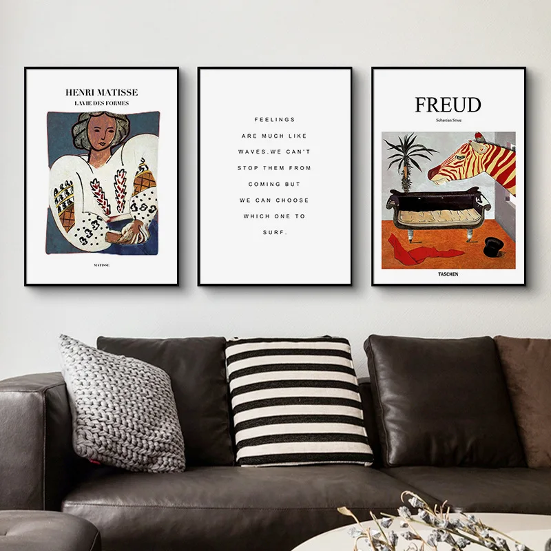 

French freud Henri Matisse English letter Female Portrait modern decorative Picture Canvas Wall Art Poster for room office decor