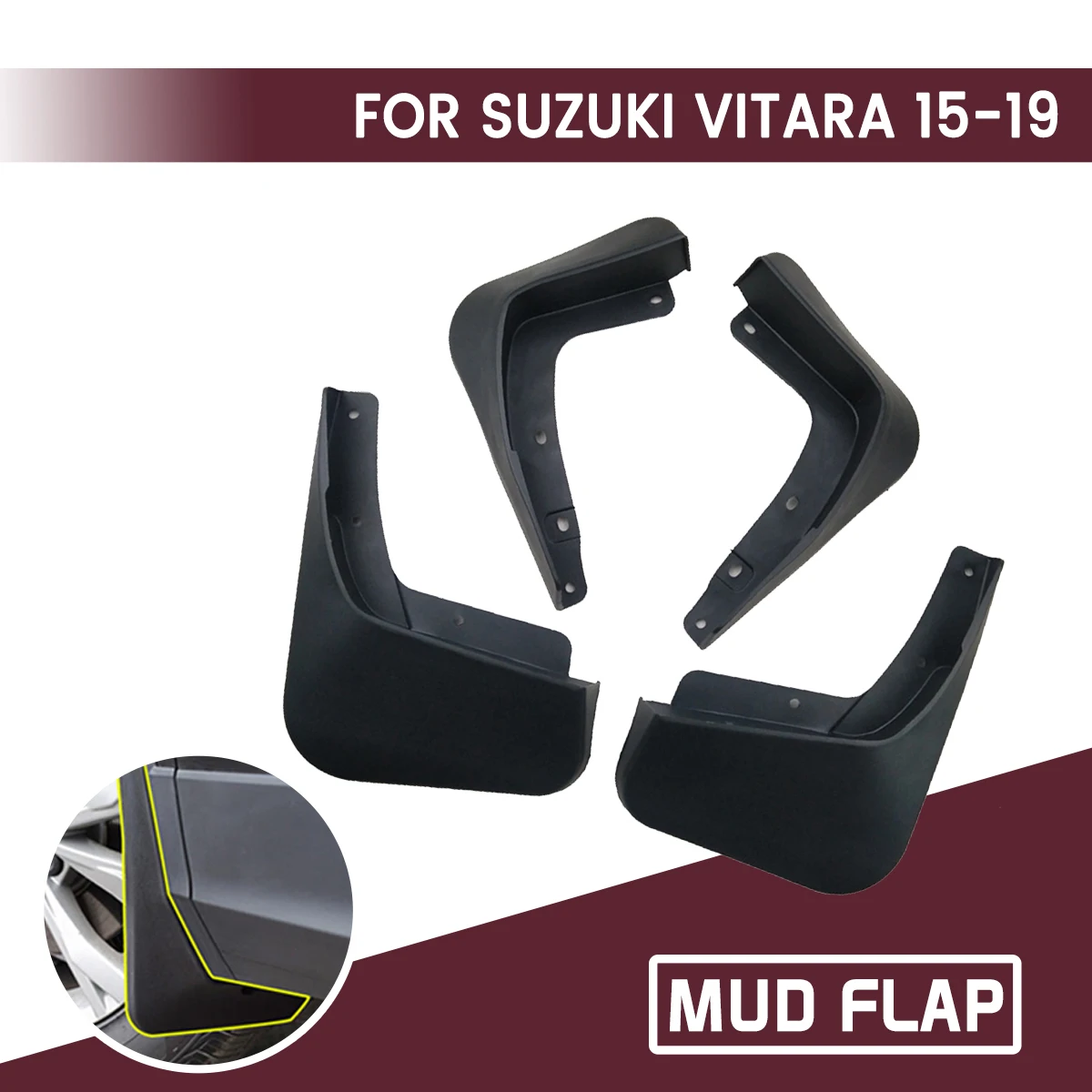 Per Suzuki Vitara 2015-2019 Parafanghi Anteriori Posteriori Per Auto Parafanghi Parafanghi Parafango Flap Anti Splash Paraspruzzi Morbido Buona Tenaci