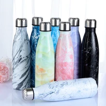 1 шт 500 мл нержавеющая сталь мраморный узор Термокружка Изолированная бутылка для воды колба кружки для напитков посуда для напитков внешний спортивный аксессуар