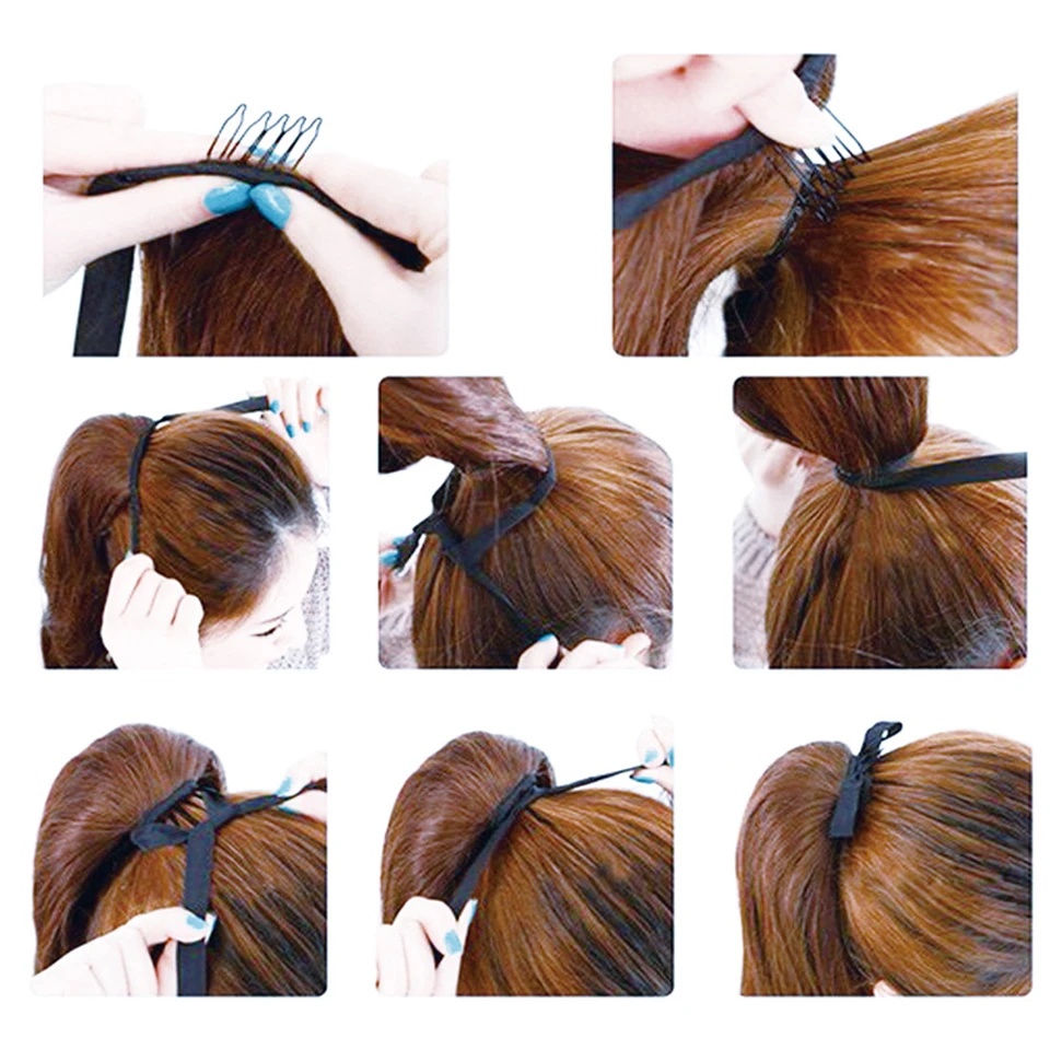 HUAYA Drawstring Long Straight Ponytail Clip In Hair Extensions Synthetic Hair Bubble Ponytail Heat Resistant Natural Fake