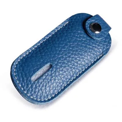 Lichi Blue Чехол из натуральной кожи с u-дисковым держателем, u-образный кожаный чехол для автомобильного ключа - Цвет: Lichi Blue