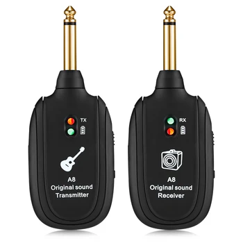 

Relay Digital Wireless Guitar System Black Transmitter Receiver Supporting multiple devices with Stable signal transmission