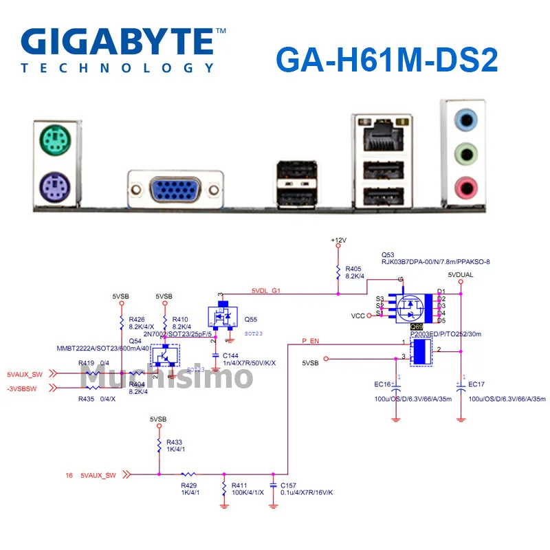 Beste GIGABYTE GA H61M DS2 Desktop Moederbord H61 Socket LGA 1155 i3 i5 i7 DDR3 16G uATX UEFI BIOS Originele H61M DS2 Refurbished