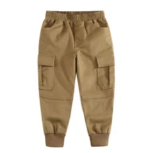 Г. Осень-зима, стиль, крутой тренд, хлопковый комбинезон с карманами для мальчиков универсальные повседневные штаны модные детские штаны