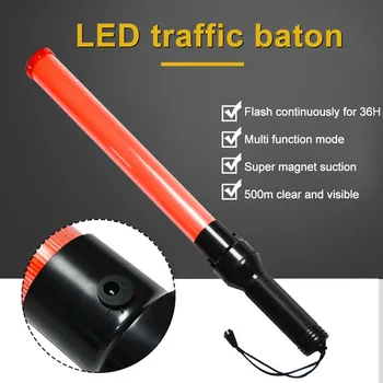 

54cm Safty Light Stick Multifunctional Fluorescence Tools Wand Flash Warning Glow LED Traffic Baton Indicator Hand Signal Police