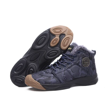 

Large Size Men Fashion Steel Toe Cap Working Safety Winter cotton-padded Shoes Warm Plush Fur Ankle Snow Security Boots Zapato