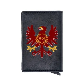

The eagle of the Roman Empire Design Card Holder Men Wallets SPQR Money Bag Male Short Purse