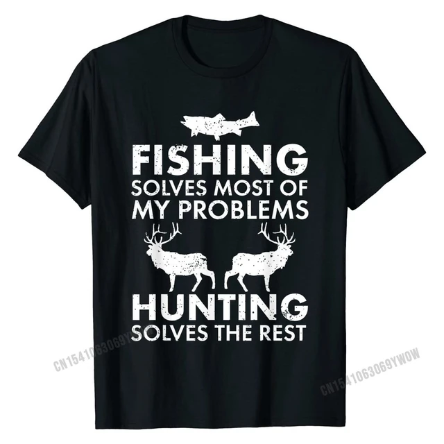 Funny Fishing And Hunting Gift Christmas Humor Hunter Cool T-Shirt Top  Street Popular Cotton Tops T Shirt Design for Men - AliExpress